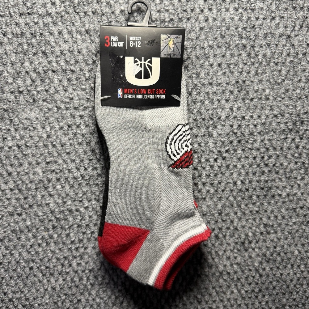 Portland Trailblazers Multicolor Low Cut‎ Ankle Socks 3 Pack Men's Size 6-12 New